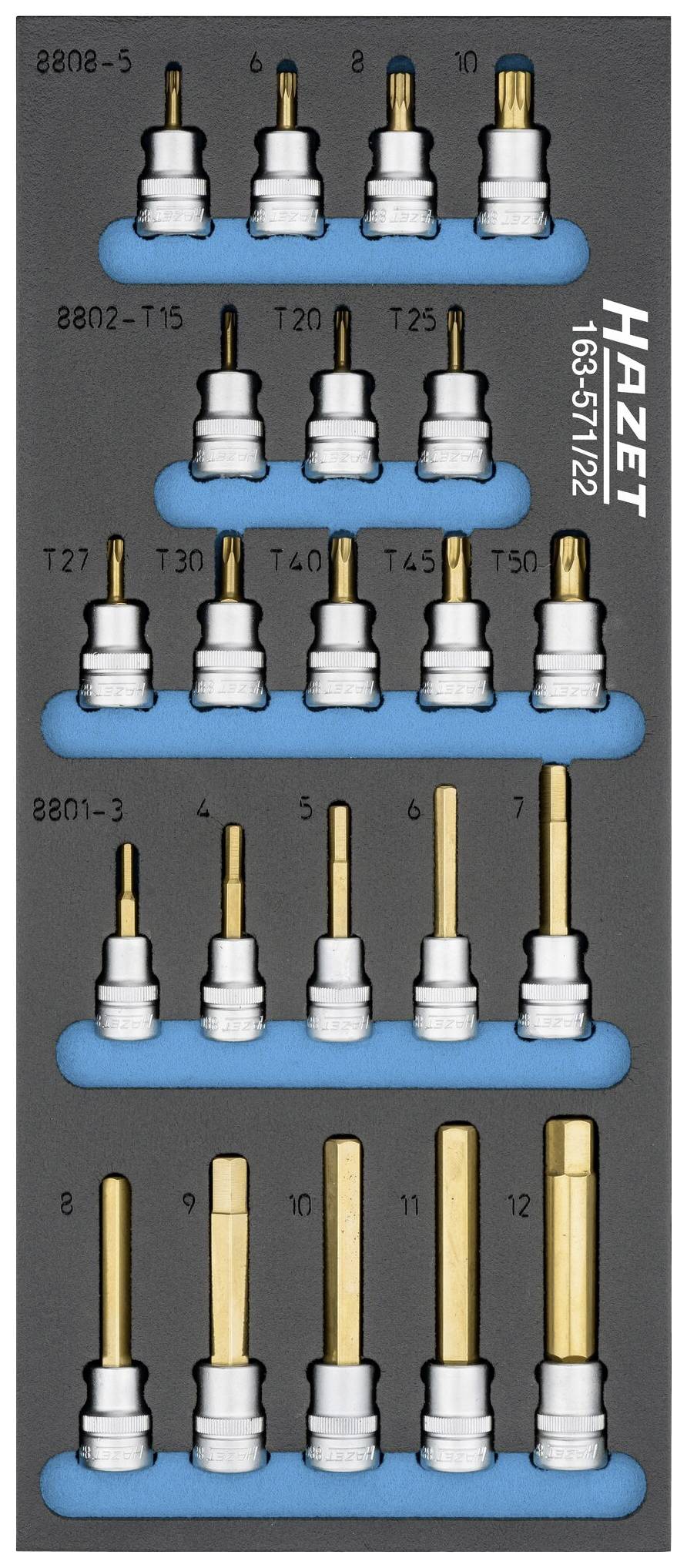 HAZET 163-571/22 163-571/22 Steckschlüsseleinsatz-Set 3/8\" (10 mm)