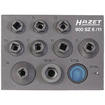 'Satz mit verschiedenen HAZET-Steckschlüsseleinsätzen, Modellnummern: 22, 24, 27, 30, 32. Enthält auch Einsatznummern 21 und 1003S-1.'