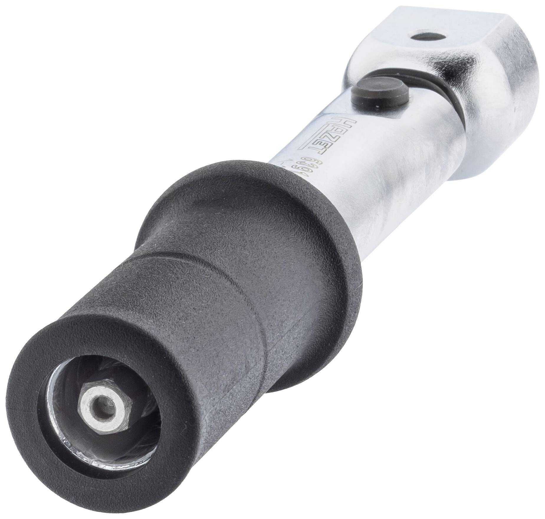 Ein Schraubenschlüssel mit einem ergonomischen Griff und einem robusten Metallkörper. Geeignet für verschiedene Schraubarbeiten.