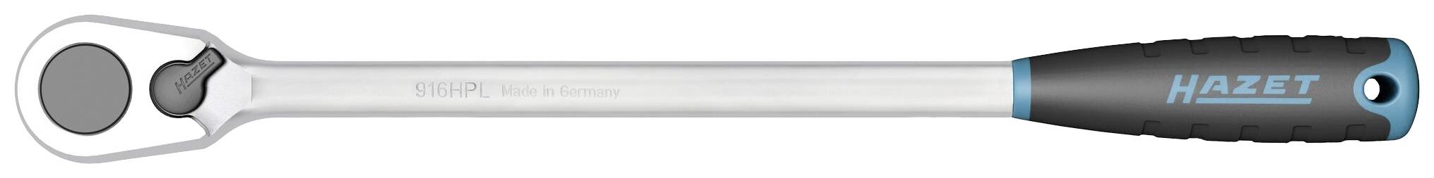 Langer Ratschen-Schlüssel mit ergonomischem Griff und einem drehbaren Kopf, geeignet für präzise mechanische Arbeiten.