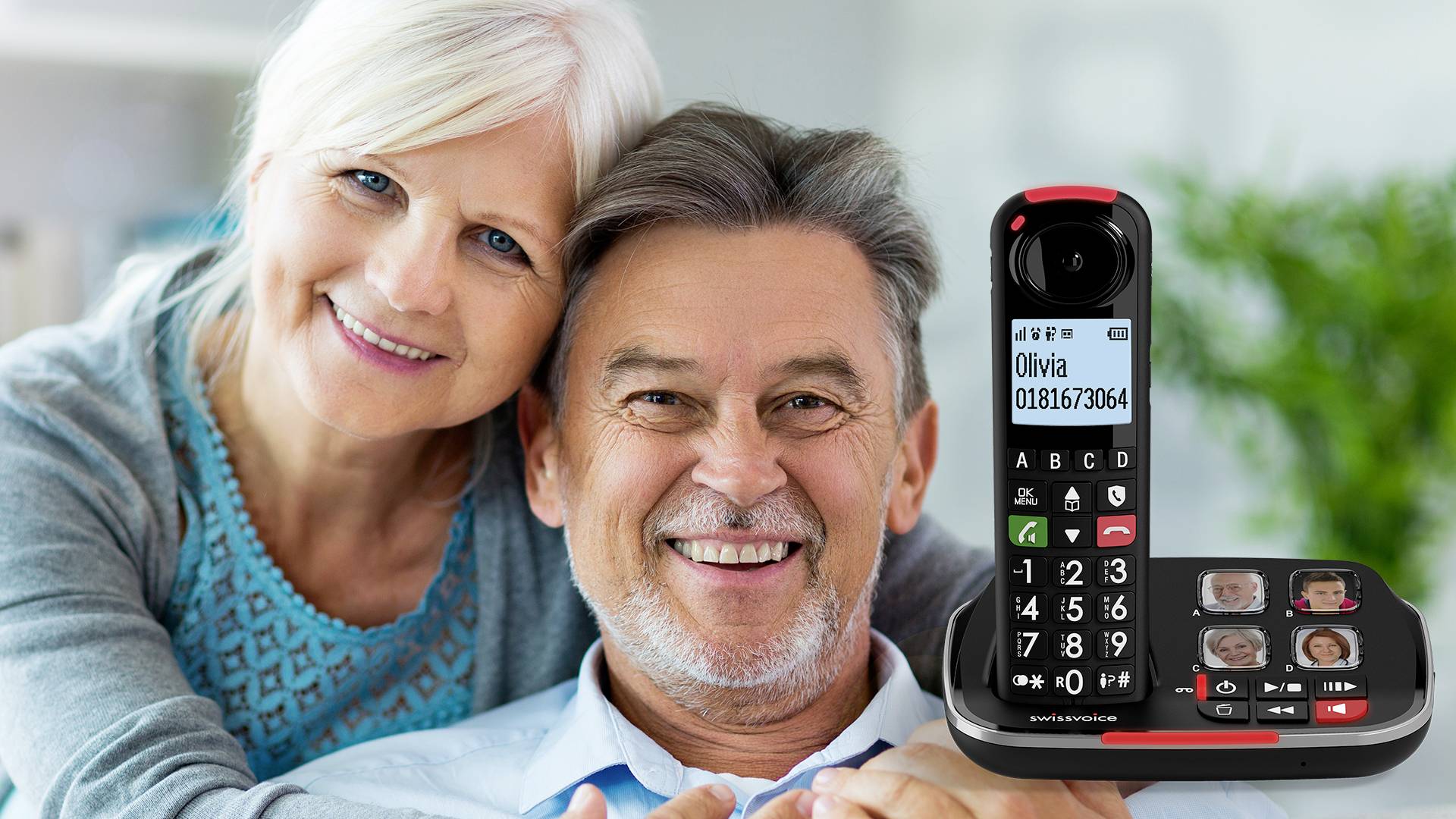 SwissVoice Xtra 2355 Schnurloses Seniorentelefon Anrufbeantworter, Foto-Tasten, Freisprechen, für Hörgeräte kompatibel, -4