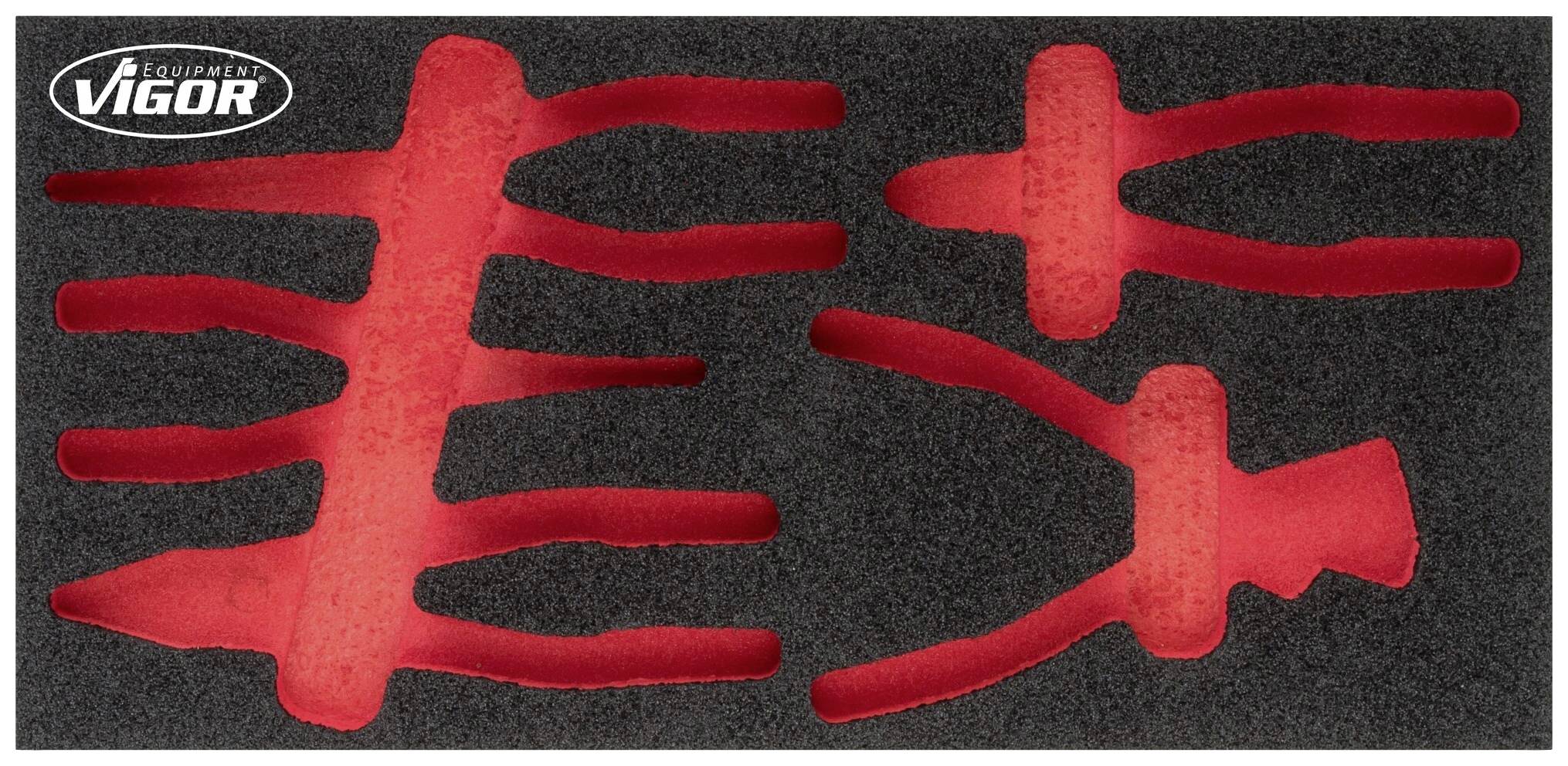 V5015-L - Teiler-Set - Schwarz - Rot - Schaum - Vigor V5015 - 188 mm - 393 mm