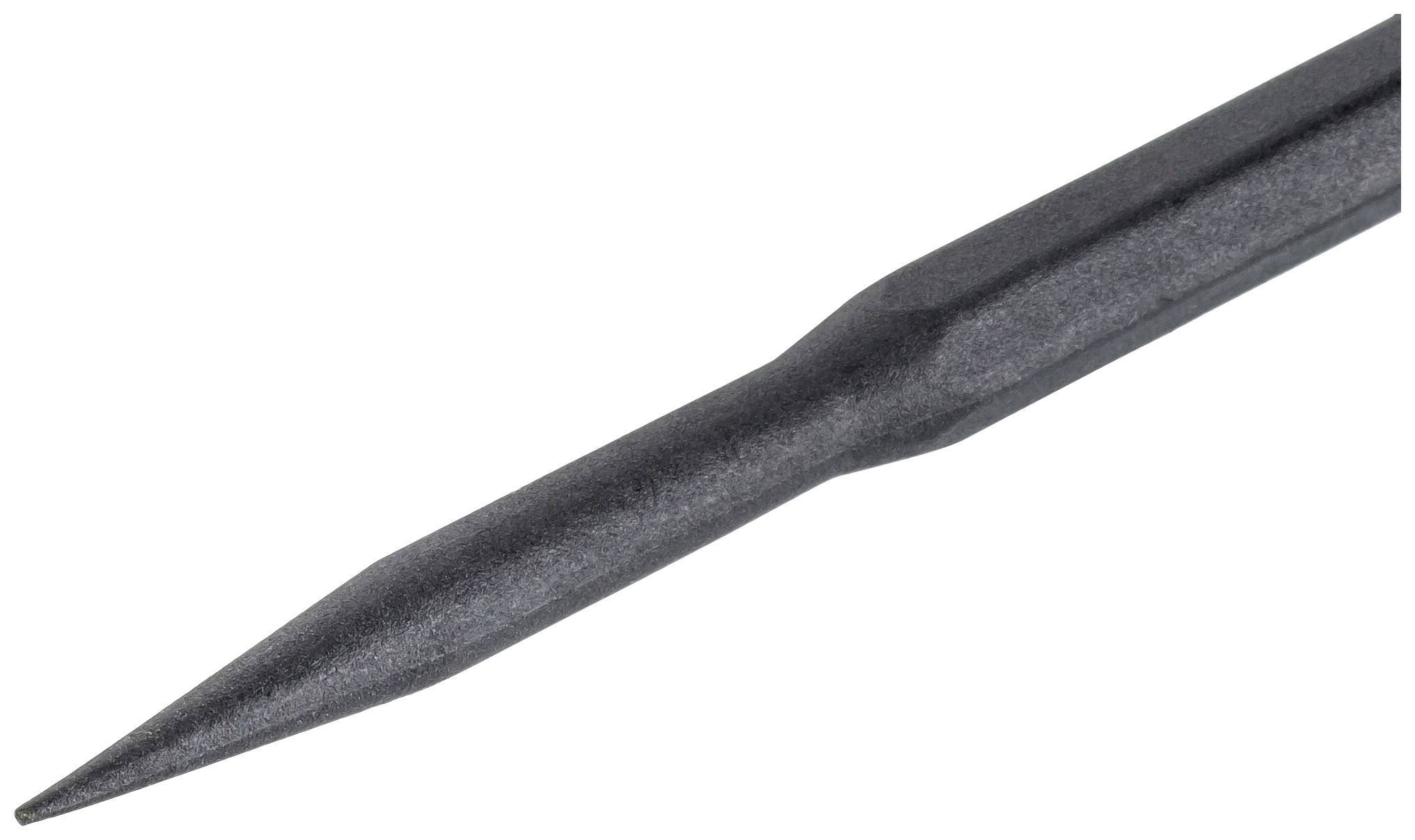 Spitzer Metallstift mit konischer Spitze, ähnlich einem Ahle-Werkzeug, verwendet für präzises Stanzen oder Markieren auf Oberflächen.