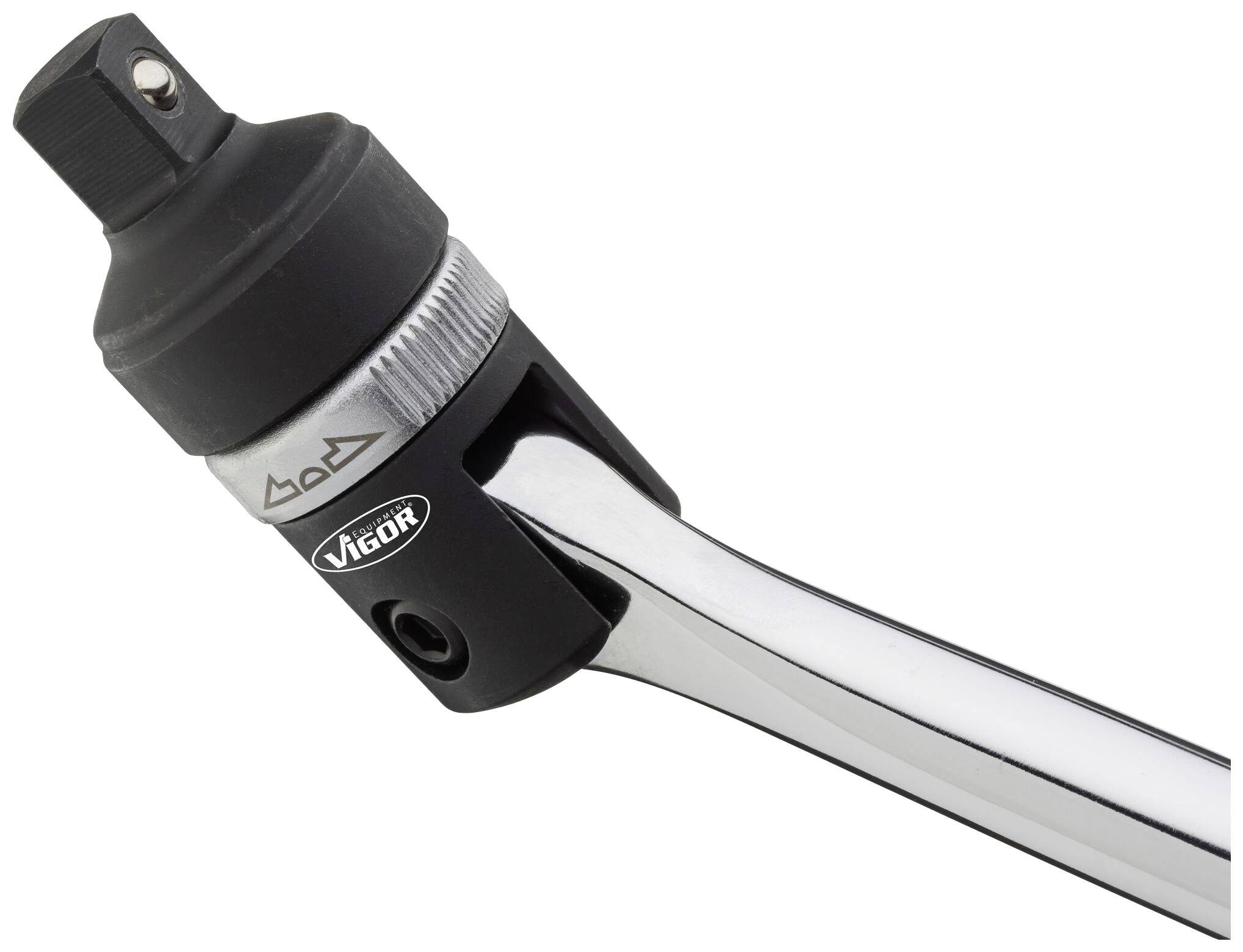 'Ratsche mit drehbarem Kopf und ergonomischem Griff. Eignet sich für präzise mechanische Arbeiten in beengten Räumen.'