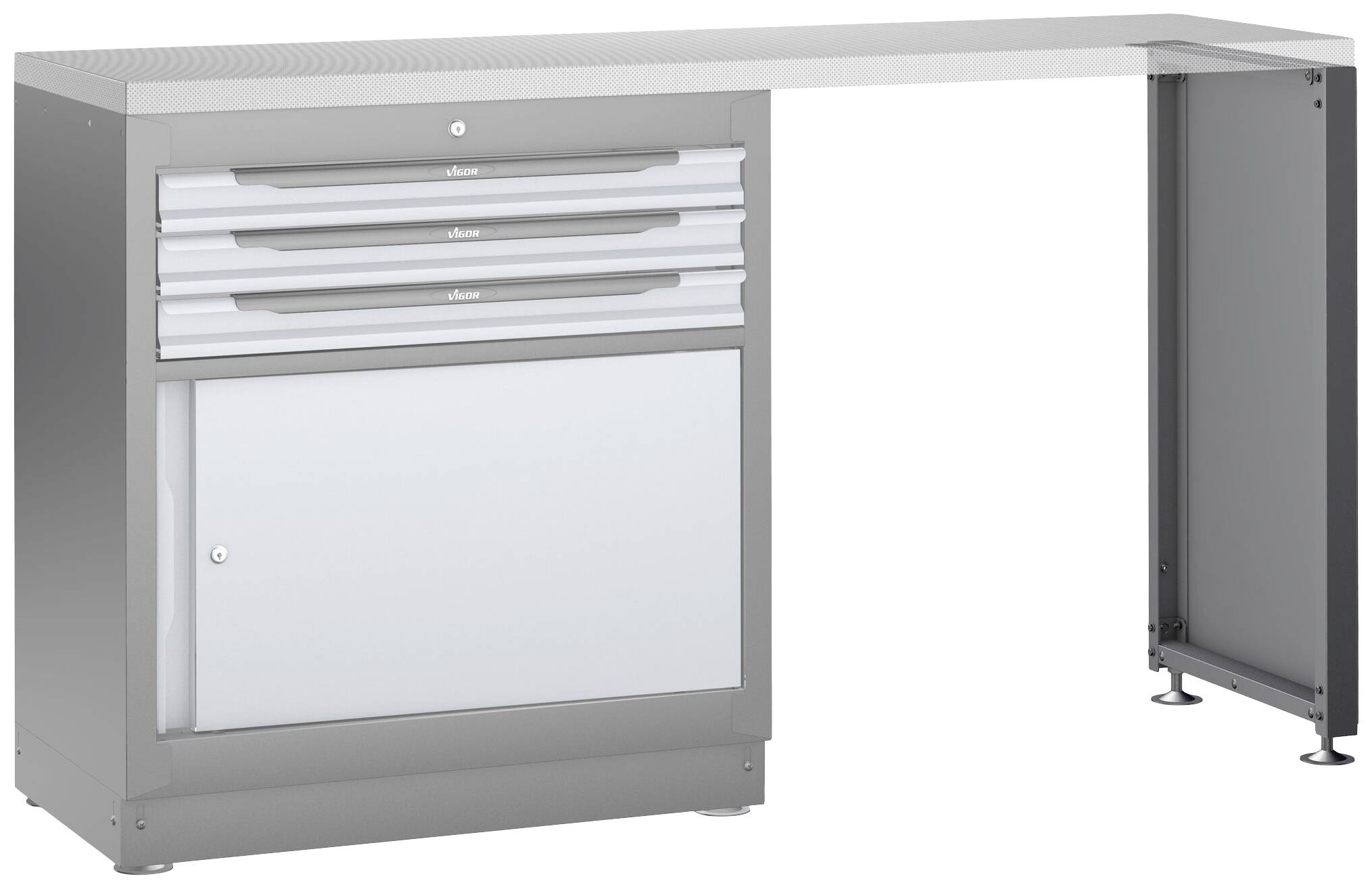 Edelstahl-Arbeitsplatte ∙ mittel ∙ V6000-01725-X-1