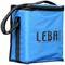 Blaue Tasche mit Tragegriff und Aufschrift 'LEBA innovation'. Ideal für den leichten Transport von Gegenständen.