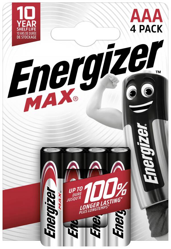 Energizer Max Micro (AAA)-Batterie Alkali-Mangan  1.5 V 4 St.