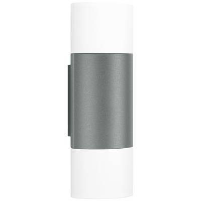 Wandleuchte in zylindrischer Form mit weißem und grauem Streifen.