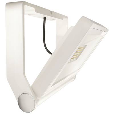 LED-Strahler in modernem Design, schwenkbar, in Weiß. Geeignet für Außeneinsätze und zur Beleuchtung von großen Flächen.