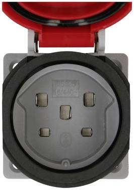 Max Hauri 166100  Einbau-Steckdose   IP55 Lichtgrau, Rot