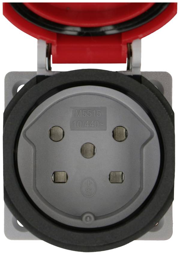 Max Hauri 166099  Einbau-Steckdose   IP55 Lichtgrau, Rot
