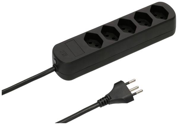 Max Hauri 164354 Steckdosenleiste  Schwarz CH-Stecker 1 St.