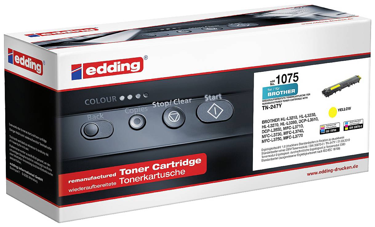 Edding Toner ersetzt Brother TN-247Y Kompatibel Gelb 2300 Seiten EDD-1075 18-1075