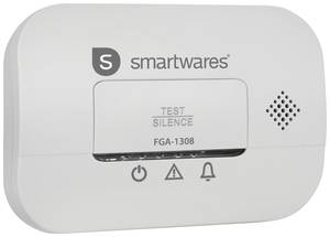Smartwares FGA-13081 Gasmelder werkt op batterijen Detectie van Koolmonoxide