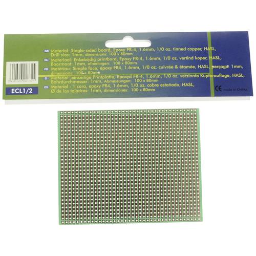 Thumbnail - Velleman ECL1/2 Europlatine (L x B x H) 80 x 100 x 17.00 mm Rastermaß 2.54 mm Inhalt 1 St.