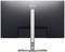 Ein Monitor von hinten mit einem silbernen Standfuß und dem 'Dell'-Logo oben auf der Rückseite.