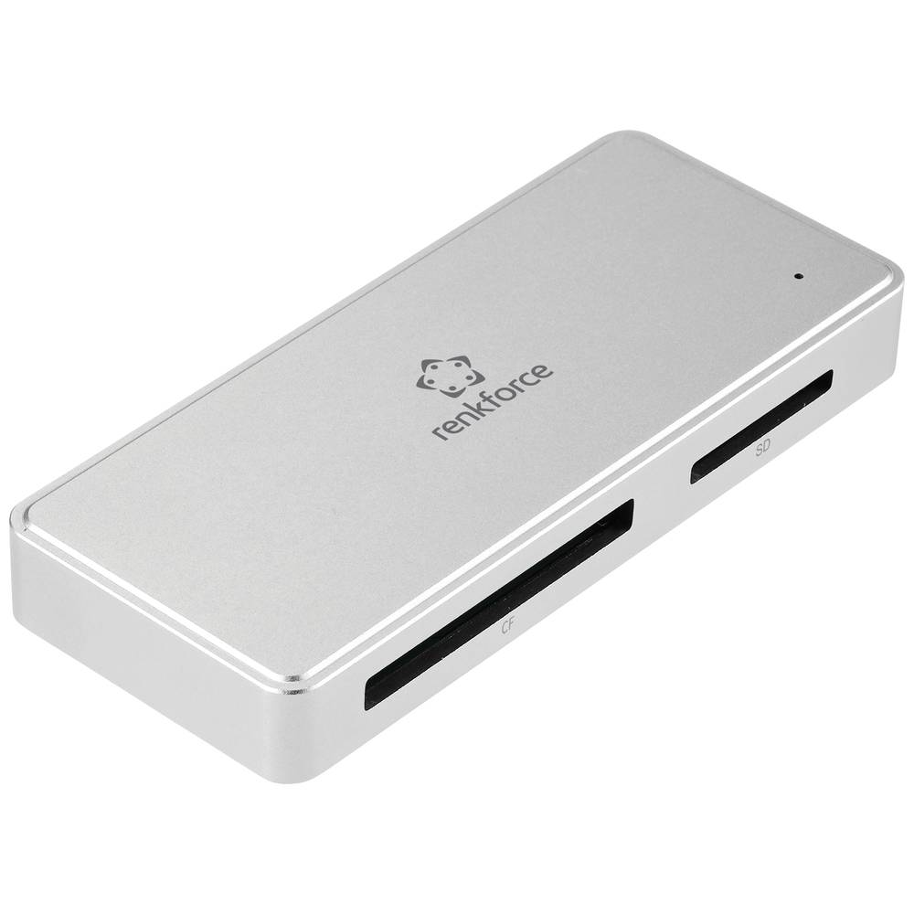 Renkforce RF-PCR-400 Externe geheugenkaartlezer-hub USB-C 5 Gbps, USB-A Zilver