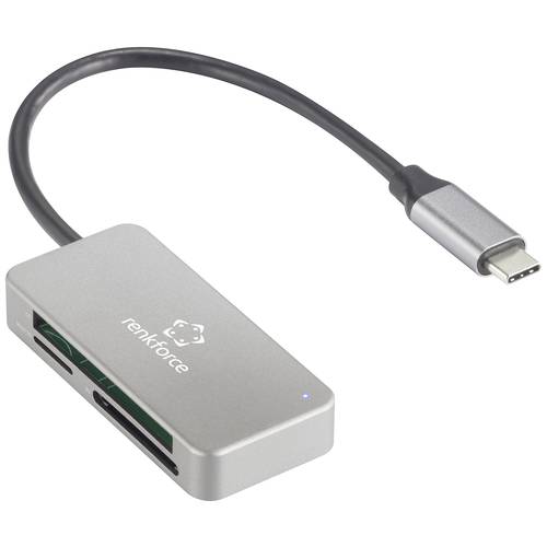 Renkforce RF-PCR-210 Externer Speicherkartenleser USB-C® (USB 3.2 Gen 1) Silber