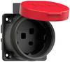 PCE 1325-0r Aufputz-Steckdose IP55 Schwarz/Rot