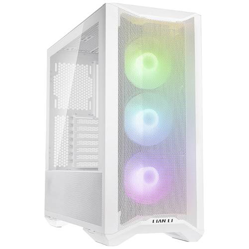Lian Li LANCOOL II Mesh C RGB Snow Edition Midi-Tower PC-Gehäuse, Gaming-Gehäuse Weiß 3 Vorinstallierte LED Lüfter, Seit...