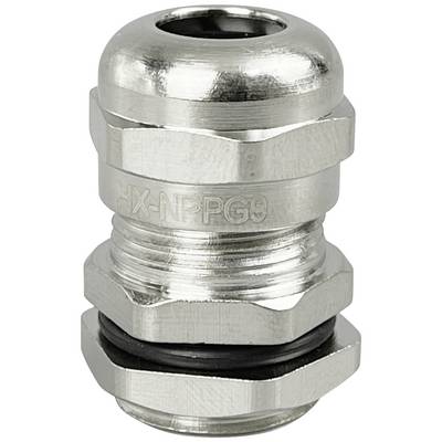 Metallkabelverschraubung in Silber, beschriftet mit 'HX-NPPG9', dient zur sicheren Kabelbefestigung. Geeignet für industrielle Anwendungen.