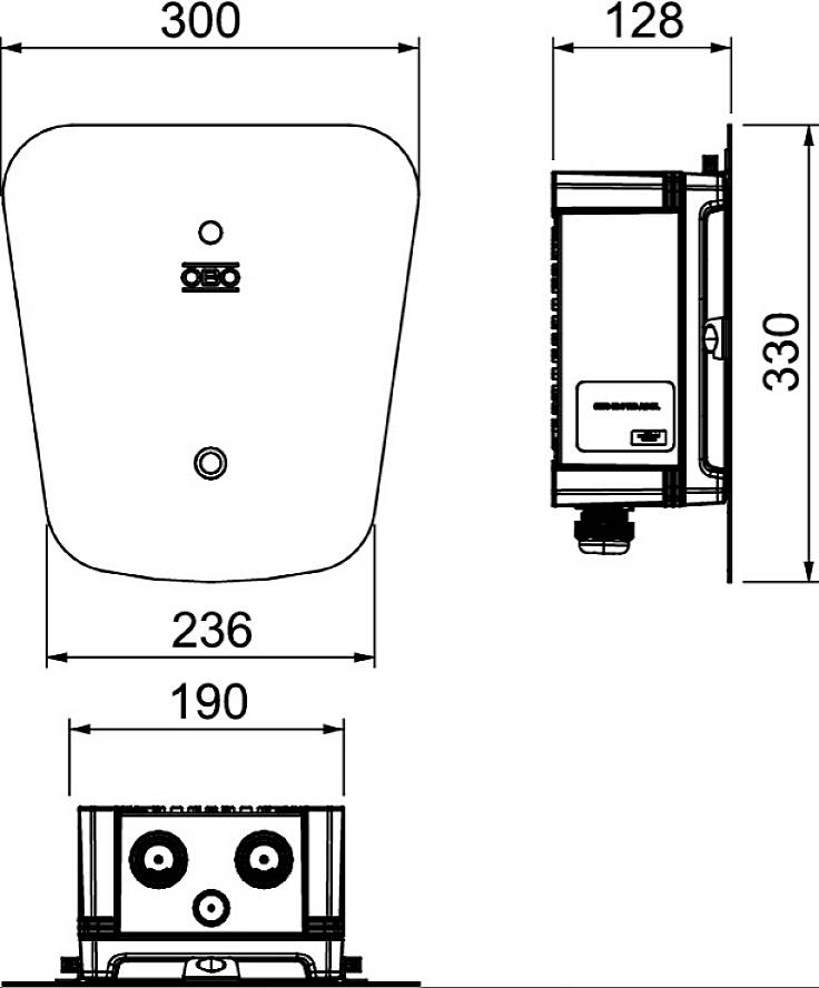OBO Bettermann WB AC BL KS Wallbox Typ 2 Mode 3 32 A Anzahl Anschlüsse 1 22 kW Schlüsselschalter-1