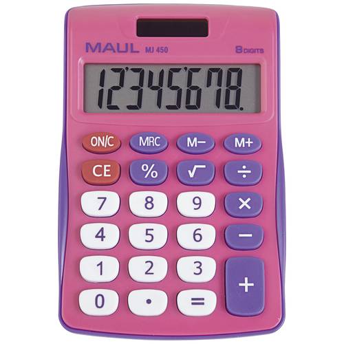 Maul MJ 450 Tischrechner Pink Display (Stellen): 8 batteriebetrieben, solarbetrieben (B x H) 113 mm x 72 mm