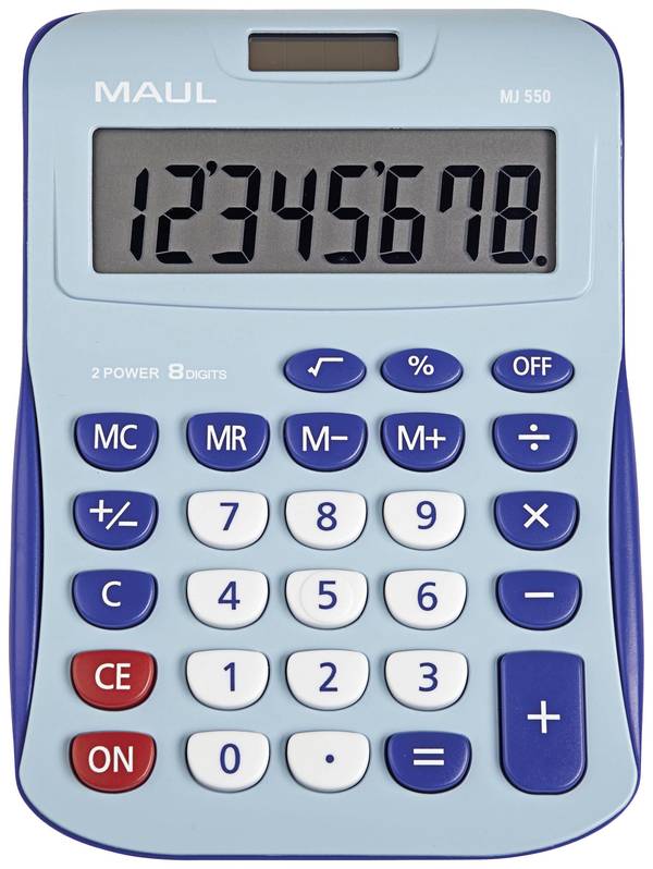 JAKOB MAUL - MAUL MJ 550, Tasche, Display-Rechner, 8 Ziffern, 1 Zeilen, Akku, Schwarz