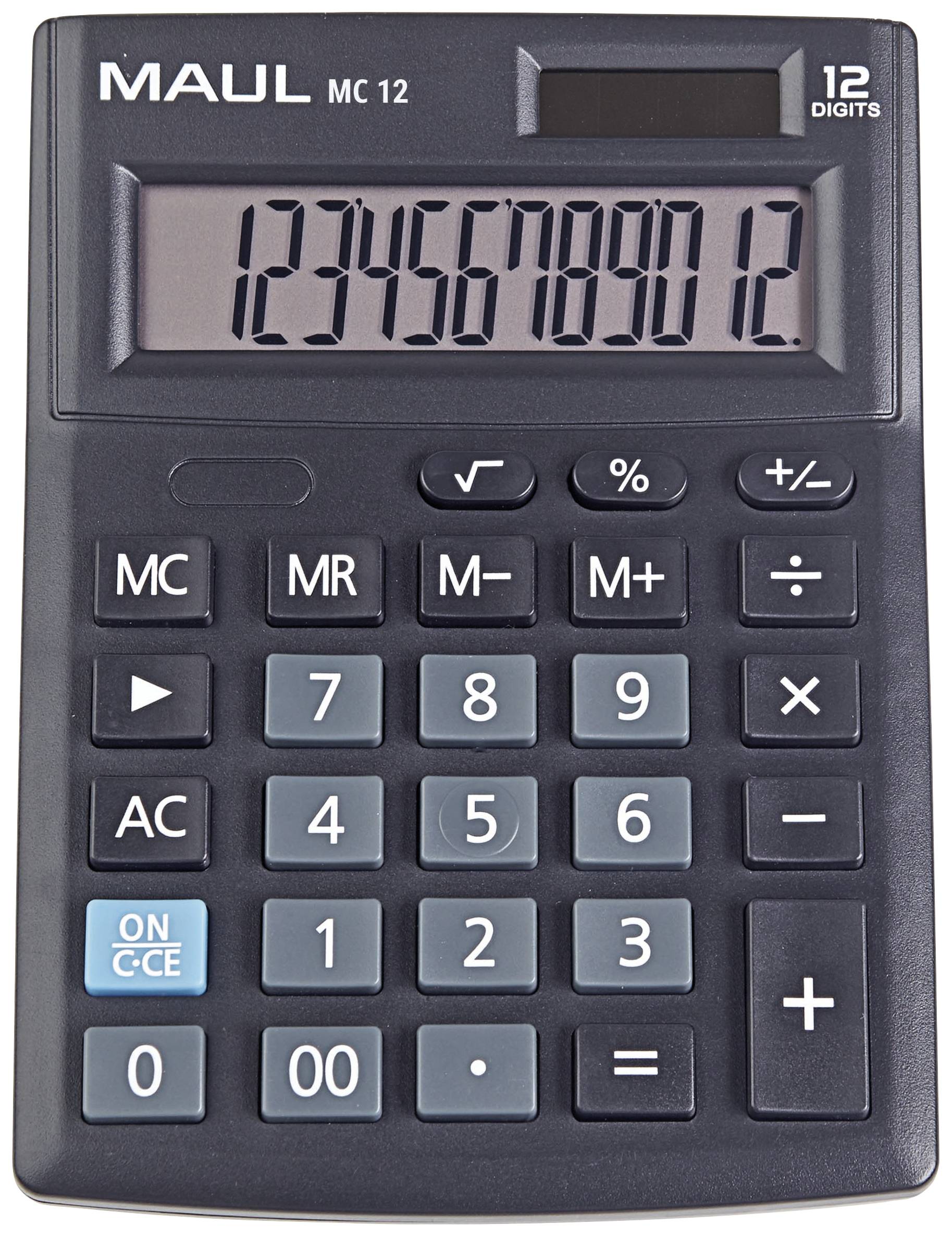 Tischrechner MC 12 Solar/Batterie 103x31mm schwarz-0