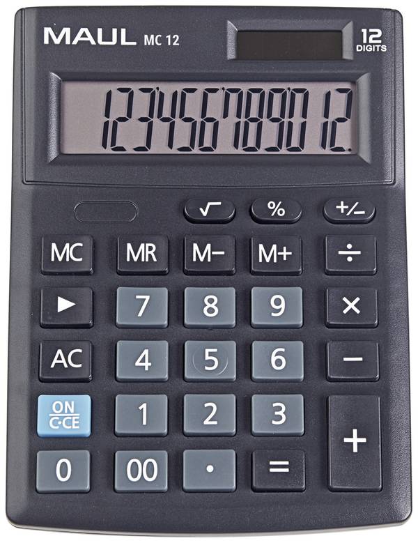 Tischrechner MC 12 Solar/Batterie 103x31mm schwarz