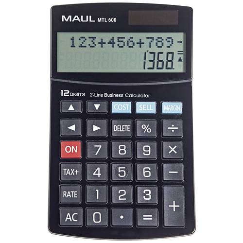 Maul MTL 600 Tischrechner Schwarz Display (Stellen): 12 batteriebetrieben, solarbetrieben