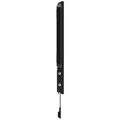 Schwarzes, schlankes Gerät mit zwei Knöpfen und einem Kabel unten. Seitenansicht zeigt ein minimalistisches Design.