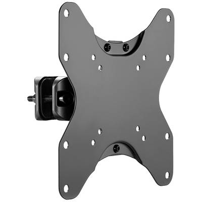 Ein schwarzer, rechteckiger TV-Wandhalter mit mehreren Schraubenlöchern zur flexiblen Befestigung von Flachbildfernsehern.