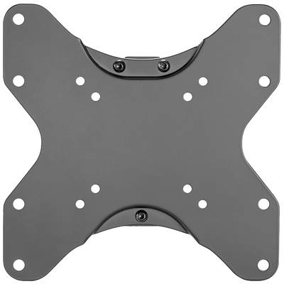 Eine schwarze VESA-Wandhalterung für Monitore oder Fernseher, mit mehreren Befestigungslöchern zur flexiblen Montage.