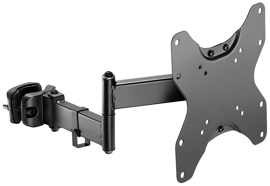 Schwenkbare TV-Wandhalterung aus Metall mit verstellbarem Arm, geeignet für Flachbildschirme.