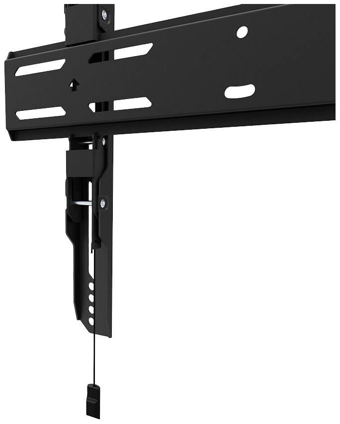 Montagehalterung in Schwarz mit integriertem Kabel. Geeignet für TV- oder Monitorbefestigung an der Wand.