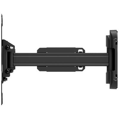 Schwarze, verstellbare TV-Wandhalterung mit ausziehbarem Arm, für flexible Monitor- oder TV-Positionierung an der Wand.