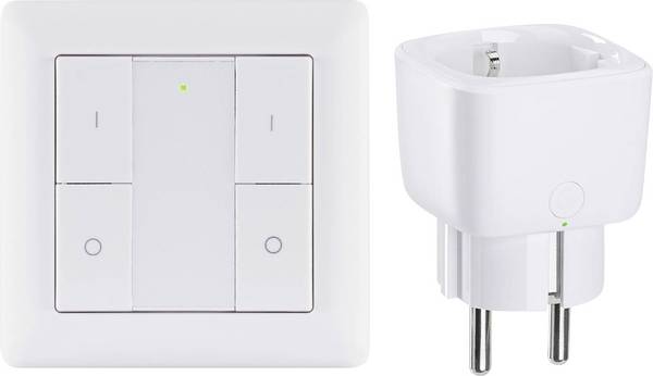 4064161217543 Smart Home Set Smart Plug + Wandtaster Paulmann Home Steckdose Weiß