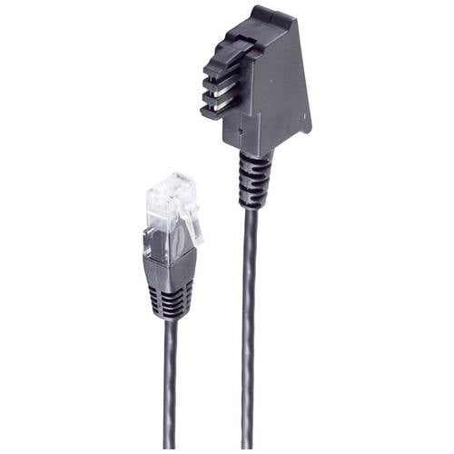 TAE-F Stecker auf RJ45 Stecker, VDSL Routerkabel, schwarz, 0,5m