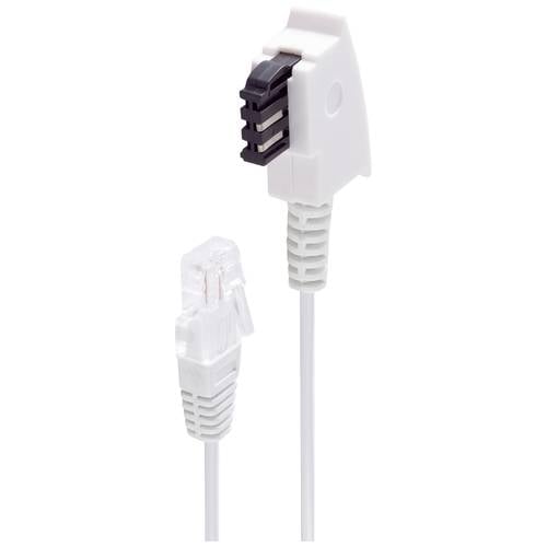TAE-F Stecker auf RJ45 Stecker, VDSL Routerkabel, weiß, 6,0m