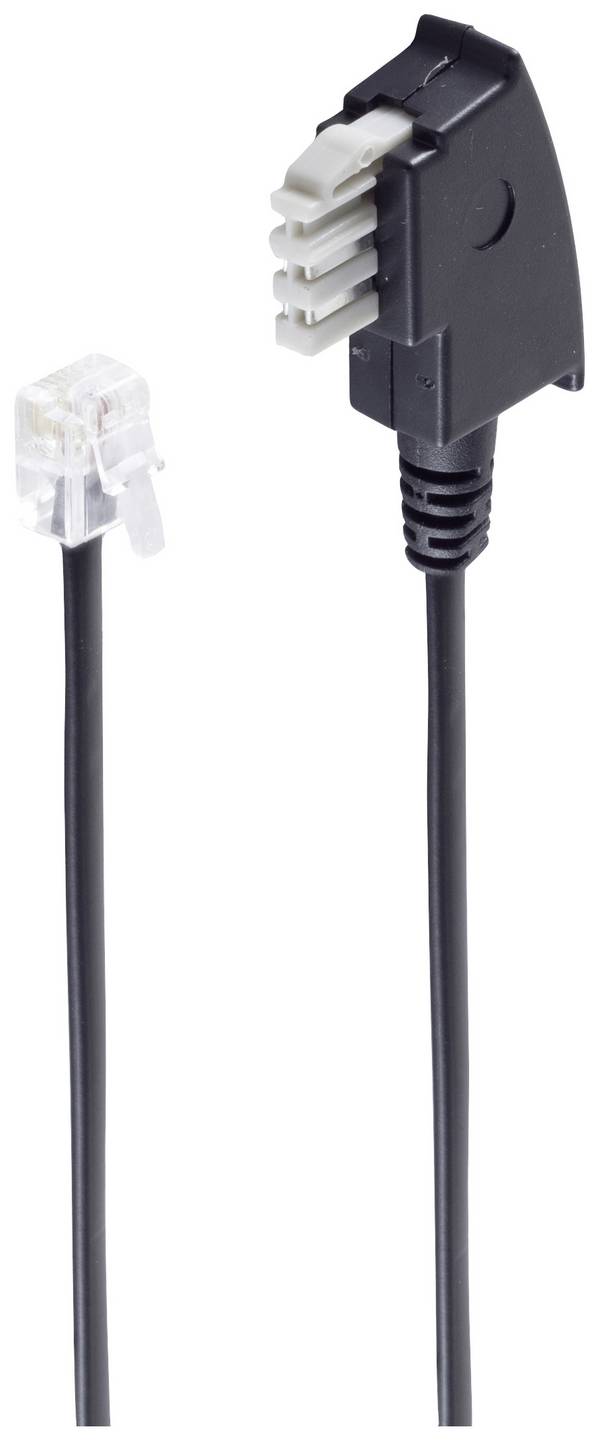 Shiverpeaks Fax Anschlusskabel [1x TAE-N-Stecker - 1x RJ11-Stecker 6p2c] 3 m Schwarz