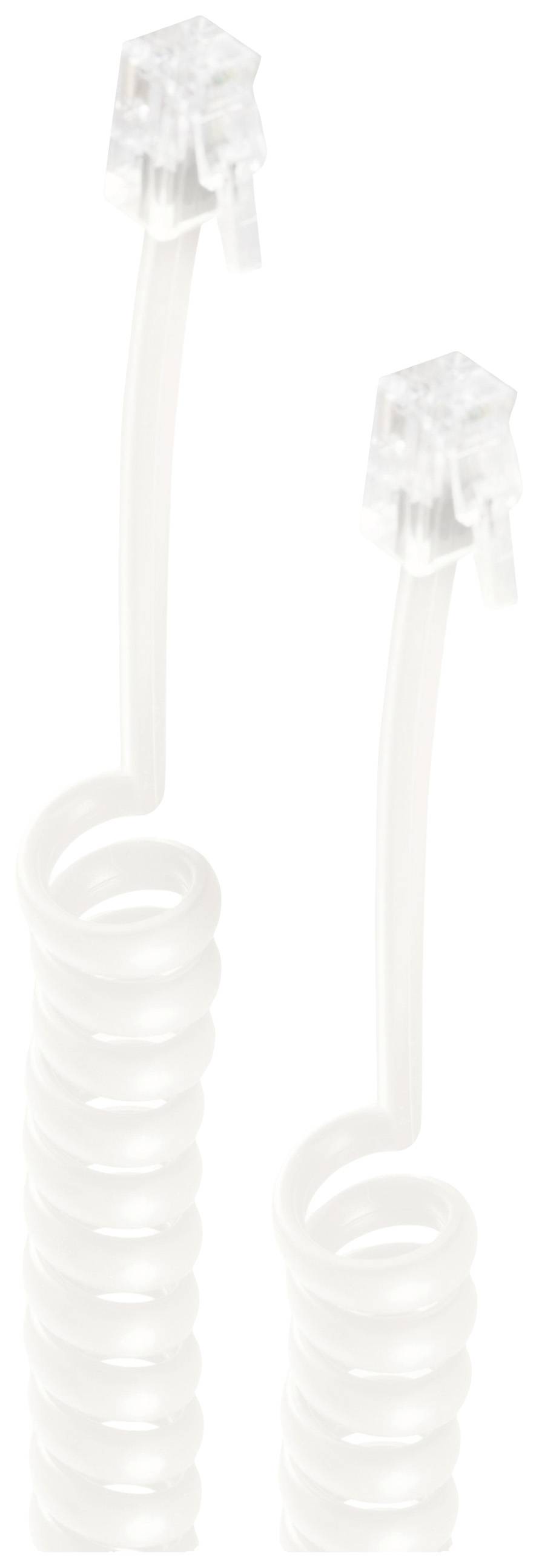 Shiverpeaks Telefonhörer Anschlusskabel [1x RJ10-Stecker 4p4c - 1x RJ10-Stecker 4p4c] vergoldete Steckkontakte 2m Weiß