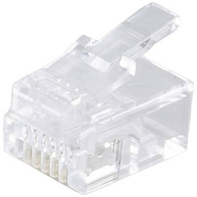 Klare Kunststoff-Netzwerkstecker, oft als RJ45-Stecker bezeichnet, verwendet zum Verbinden von Ethernet-Kabeln in Computernetzwerken.