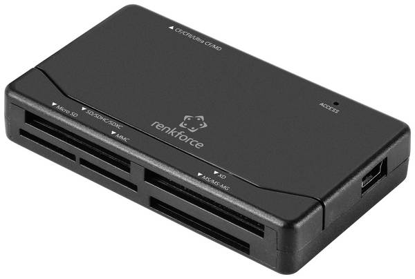 Renkforce RF-PCR-150 Externer Speicherkartenleser  USB-A (USB 2.0) Schwarz