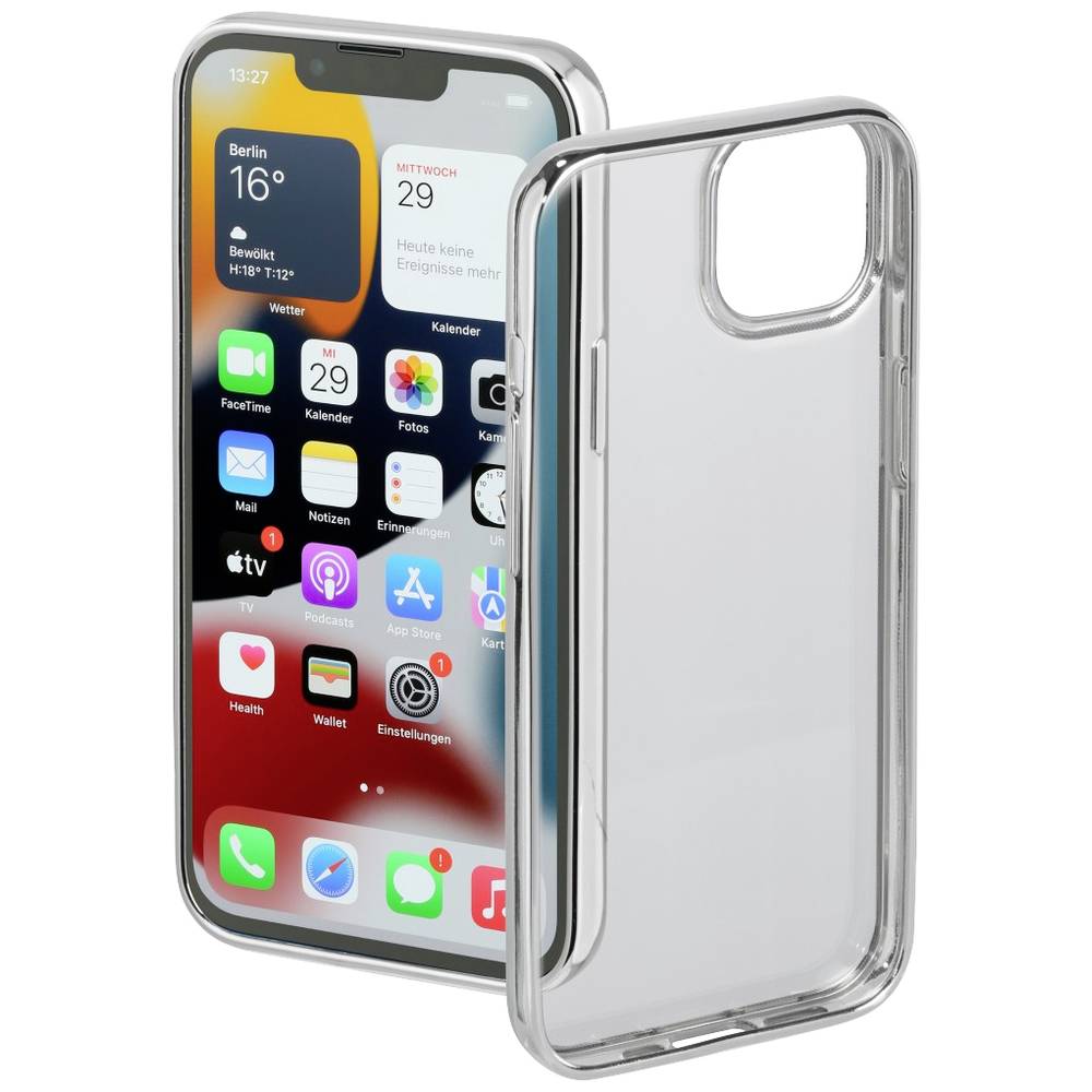 Hama Clear&Chrome Backcover Apple iPhone 13 Zilver (transparant)