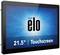 'elo 21,5" Touchscreen'; schwarzer Rahmen; blauer Hintergrund mit Strahlenmuster.