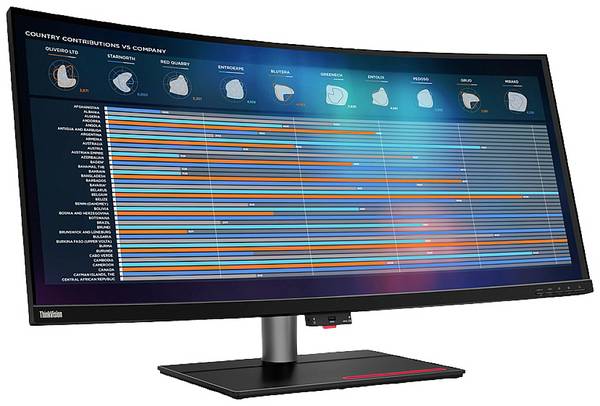 Lenovo ThinkVision P40w-20 LED-Monitor  EEK G (A - G) 100.8 cm (39.7 Zoll) 5120 x 2160 Pixel 21:9 6 ms Thunderbolt 4, HDMI®, DisplayPort, USB-A (USB 3.2 Gen 1), USB-C®, Audio-Line-out, Gigabit-LAN (1 Gbit/s) IPS LED