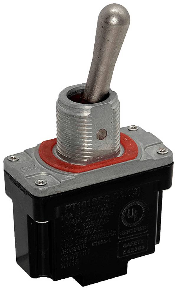 C & K Switches PT101SQQ  Kippschalter 277 V/AC, 250 V/DC 15 A 1 x Ein/Ein IP68 rastend/0/rastend 1 St. Tray