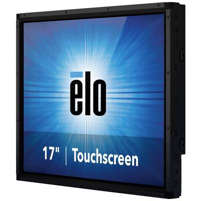 17 Zoll Touchscreen mit dem Logo 'elo' im Zentrum eines blauen, strahlenförmigen Hintergrunds.