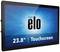 Elo Touchscreen mit 23,8 Zoll Display. Visuell hervorgehobenes Logo auf blauem Hintergrund. Ideal für interaktive Anwendungen.